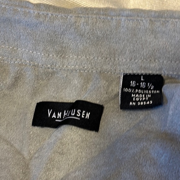 Men’s Grey Van Heusen-Soft Suede size 16 - 16 1/2 - Picture 6 of 7